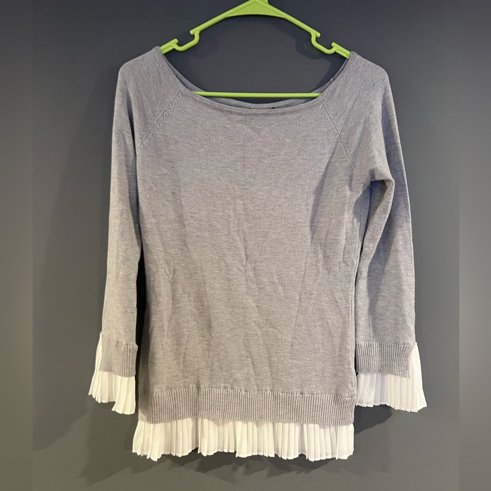 Vila Milano lush sweater with sheer hem work size small